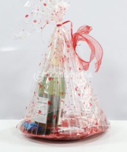 Sweet Platter of Love with Sweets, Chocolates and a Bottle of Champagne