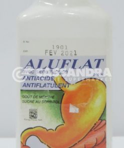 Aluflat avec simethicone Antiacide Antiflatulent 360 ml Gout de Menthe Sucré au Sorbitol