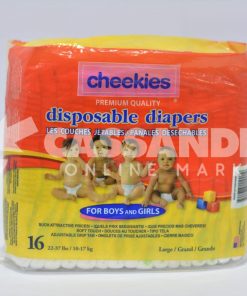 CHEEKIES DISPOSABLE DIAPERS 16 LARGE
