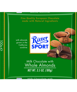 Ritter Sport Milk Chocolate With Whole Almonds 100g