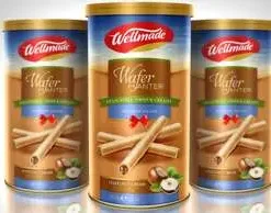 WELLMADE Hazelnut Wafer Roll 250 g TIN