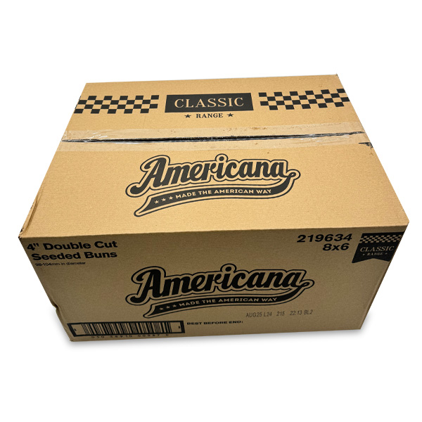 Americana 4” Double Cut Seeded Burger Bun – 48 - Image 4