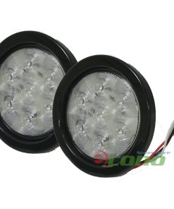 1 PAIR 4" Round 7 LED Signal Stop Turn Tail Light Flange Mount Kits 12v 24v